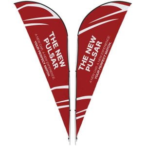 branded sharkfin banners also known asteasrdrop banners